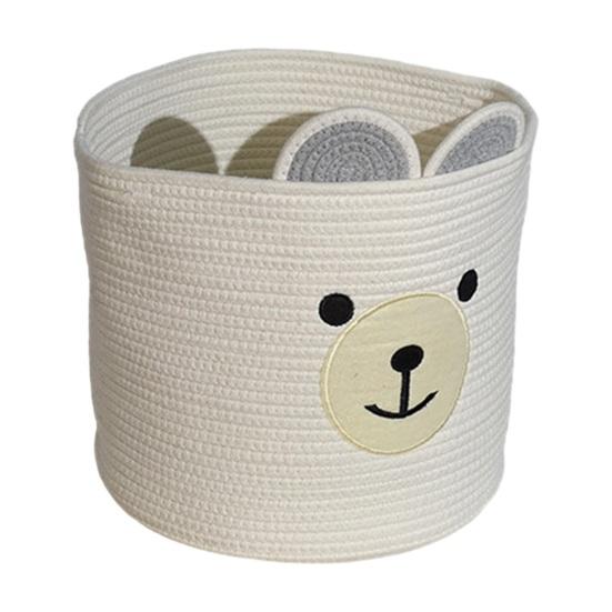 Большая вместительная корзина для белья, мягкая складная, прочная, несущая мультяшный медведь, контейнер для грязной одежды, сумка для хранения принадлежностей для ванной комнаты