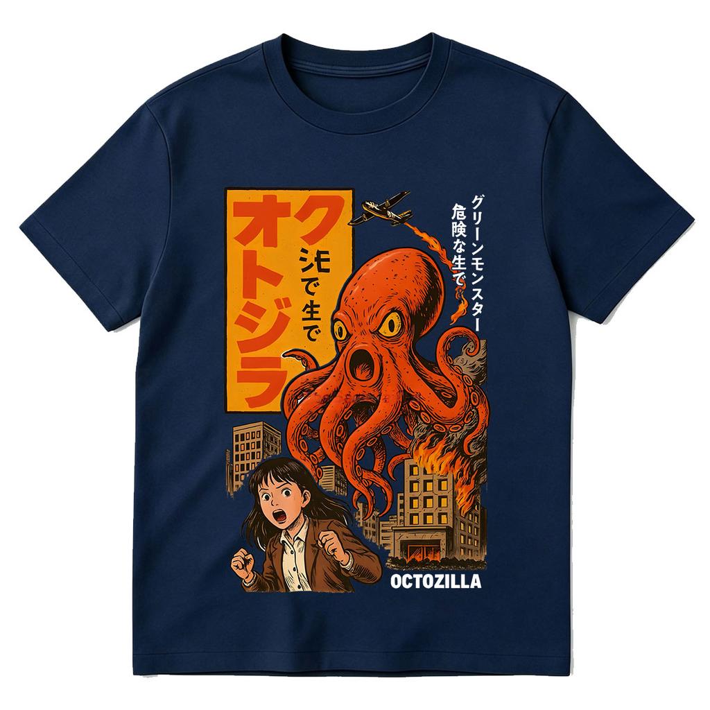 Octozilla Dotonbori Пьяный Осьминог Смешные Хоррор Футболки Мужские Женские Хлопковые С Коротким Рукавом Футболки Уличная Мода