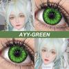 Eyeshare 1 Pair Green Color Cosplay Lens Hot Sale Contact Lenses for Role Playing Anime Eye Makeup Halloween Softlens