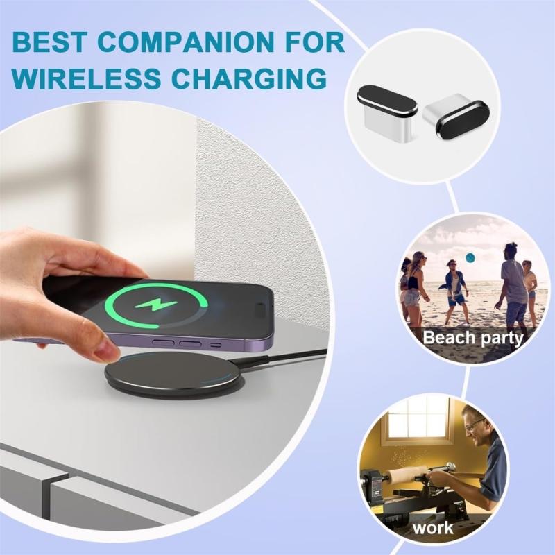Пылезащитная заглушка USB C для IP15 IP16, Защитная крышка зарядного порта Type C, Защита порта USB C, Пылезащитная заглушка для динамика и Щетка для чистки