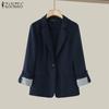 ZANZEA Женский модный пиджак с воротником и длинным рукавом в полоску