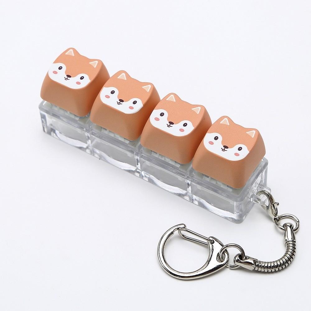 Detachable Animals Printed Keycap Keychain Creative Stress Relief Bag Pendant Office