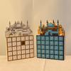 Wood Eid Ramadans Countdown Calendar with LED Light and 30 Drawers for Muslims Festivals Party Table Decorations