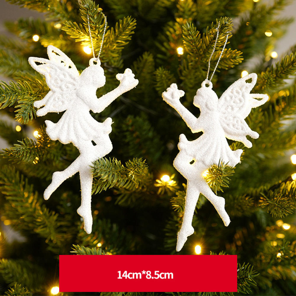 New Christmas Tree Decorations Pendant Xmas Tree White Elk Snowflake Ornaments Home Hanging Decoration 2025 New Year Party Decor