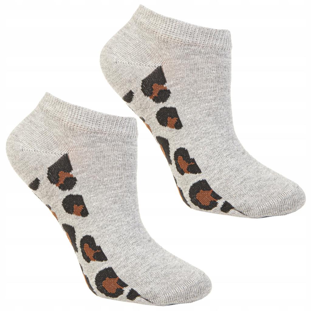 Women' Cotton Leopard Spots Low Socks 4-Pack Moraj 35-38 Mix Color
