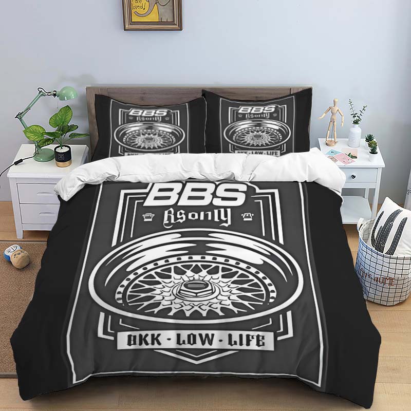 High-definition graphic printB-BBS-S-Style Wheel Rim Print Bedding Set (Duvet Cover & Pillowcases)  Bedroom Decor  Single/Double