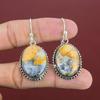 Серьги из яшмы Малигано, винтажные серьги, потрясающие драгоценные камни, серьги из стерлингового серебра 925 пробы, серьги ручной работы, серебряные украшения, подарки для мамы
