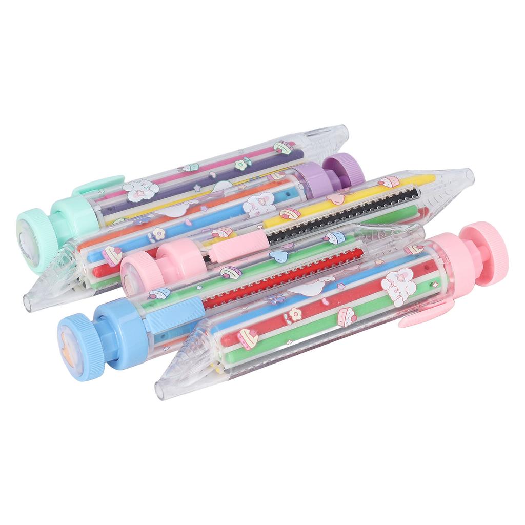 5 Pcs 8 Color Press Crayons Safe Bright Colors Simple Operation Refill Replaceable Colored Crayons for Children