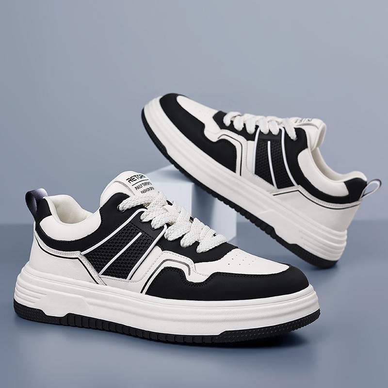 FashionStreet Style Men Sneakers New Fashion Round Head Lace Up Casual Shoes Outdoor Walking Shoes Genuine Leather Men Vulcanize Shoes