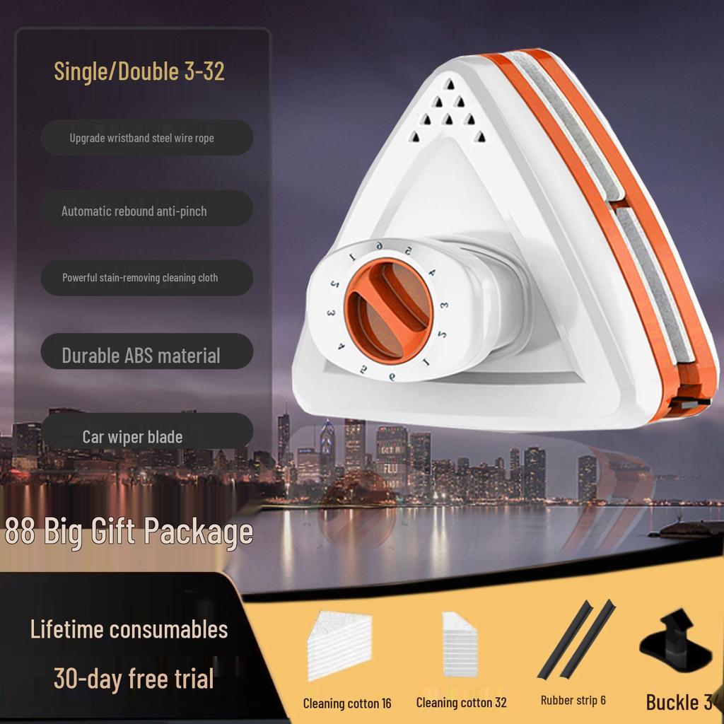 Сильный магнитный трехслойный скребок для мытья стекол для окон высотных зданий