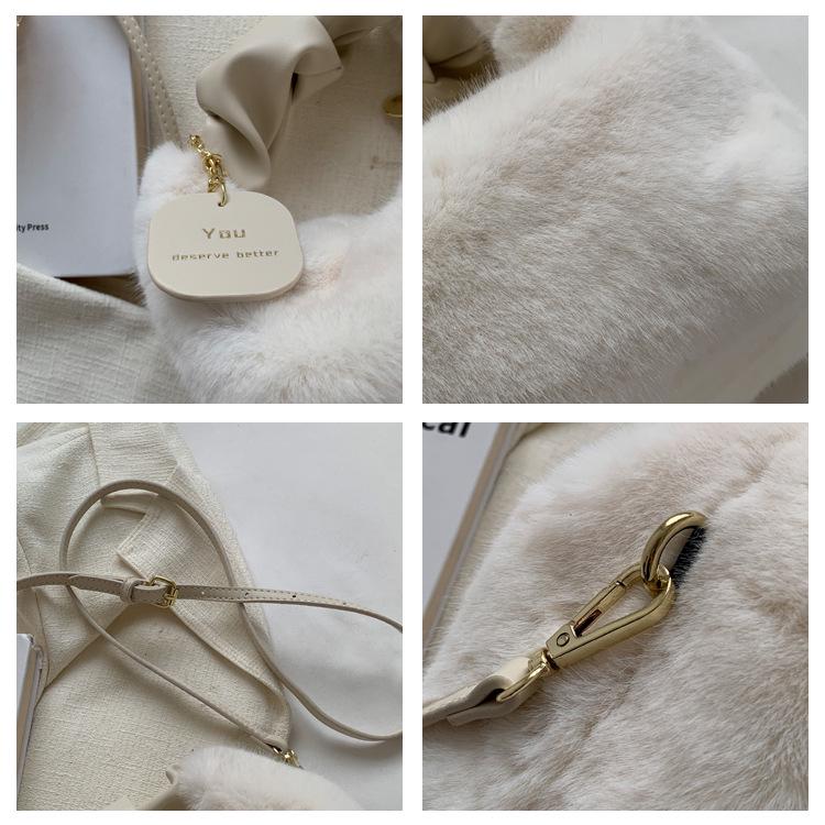 Mink-style Pleated Plush Handbag & Crossbody Bag for 2025