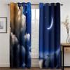 Beautiful Night Romantic Starry Night Curtains Suitable For Children's Room Living Room Bedroom Balcony Window Decor 2 Panels
