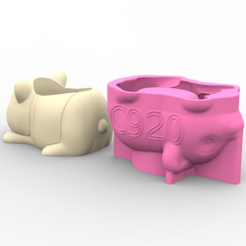 Форма для садовых горшков, форма для горшков для суккулентов, форма в виде животного, силиконовая форма для литья бетона для эпоксидной смолы и подставка для ручек