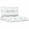 2 Piece Pallet Cushions with Leaf Pattern Fabric