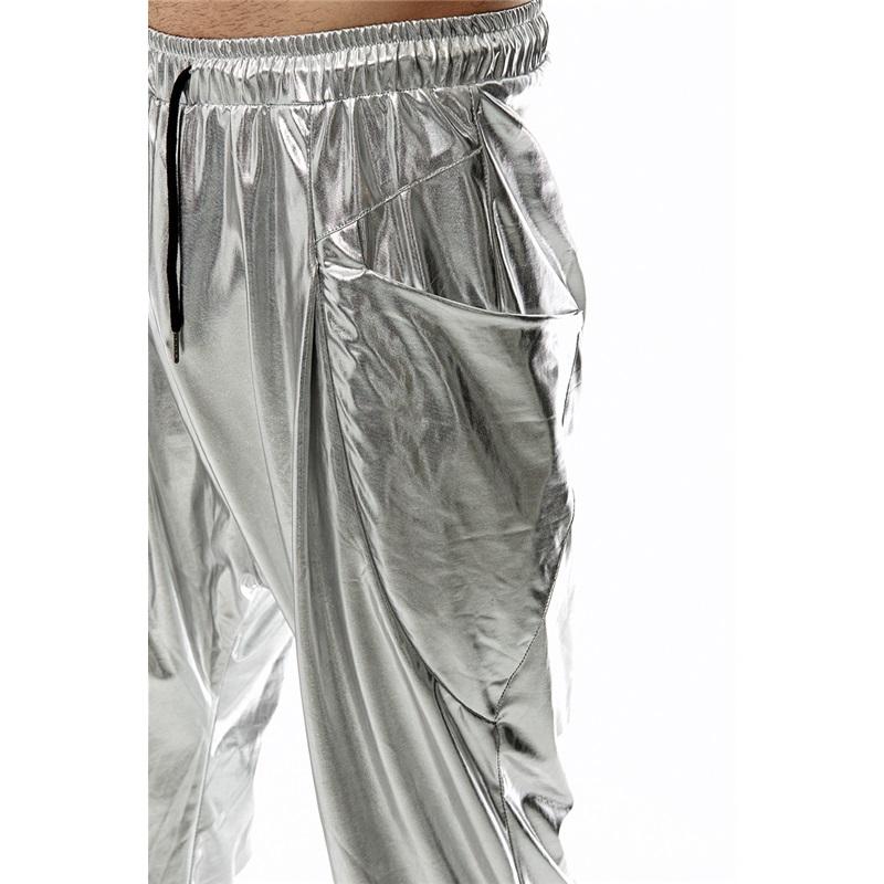 Модные блестящие золотые металлические спортивные штаны Jogger, повседневные брюки-карго в стиле хип-хоп с карманами, для дискотек, вечеринок, фестивалей, выпускного вечера, уличная одежда