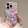 Красочный фон Милая бабочка Лазерный блеск Чехол для телефона для iPhone 13 14 16 15 17 17pro 17ProMax Ударопрочный Защитный чехол