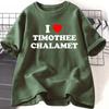 I Love Timothee Chalamet Tshirts for WOMEN Unisex Summer Cotton Short Sleeve O Neck Tees Clothing Female Harajuku Clothes Tops