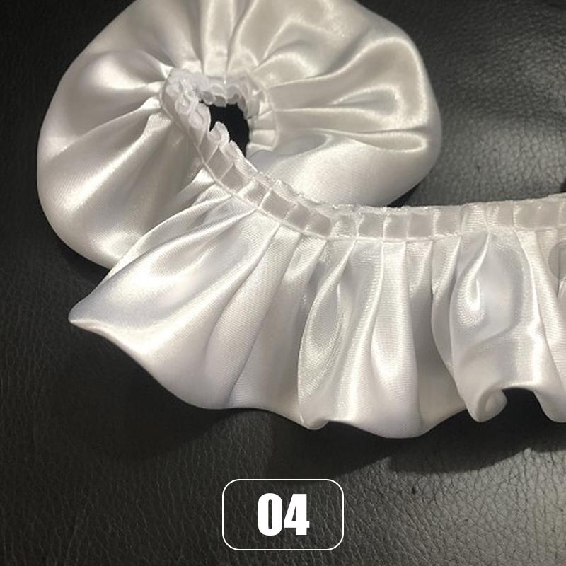 10 м Двухслойная оборка с кружевной отделкой, блестящая атласная плиссированная лента, кромка ткани, подгиб для свадебного платья, кукольного платья, DIY детское шитье, рукоделие