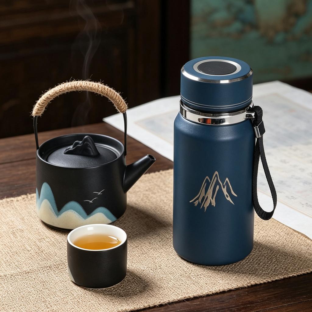 Guochao Yuanshan Kung Fu Tea Set Gift Box Set One Pot Four Cups Beam Pot Business Souvenir Gifts can be printed