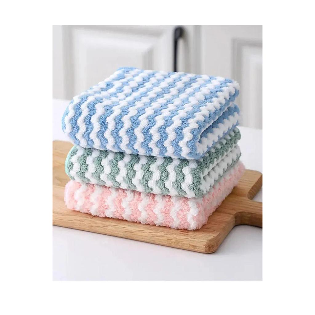 (3 куска) Мягкая текстурированная салфетка из микрофибры 30*30 см для кухни, не устойчива к пятнам и не имеет запаха