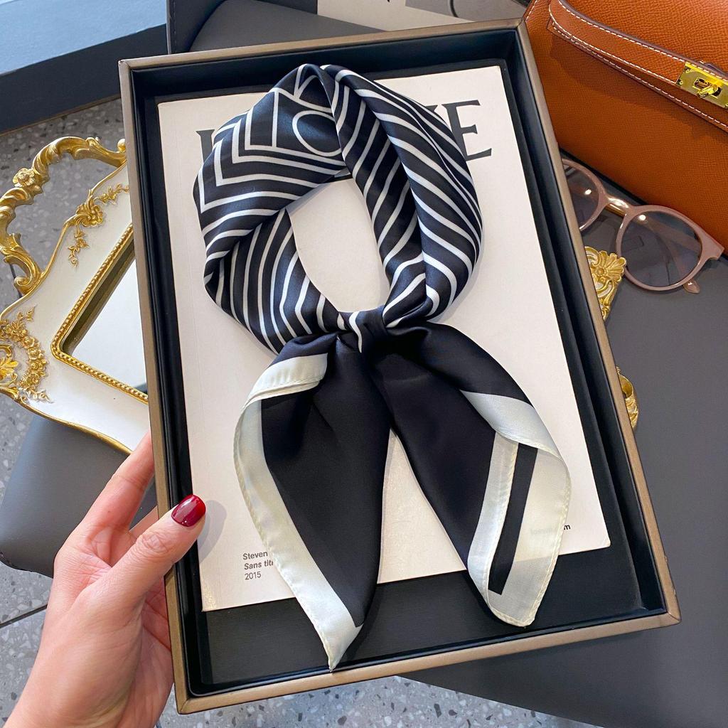 70cm Korean-Style Silk Square Scarf: Fashionable, Versatile Neck Protection and Decorative Accessory