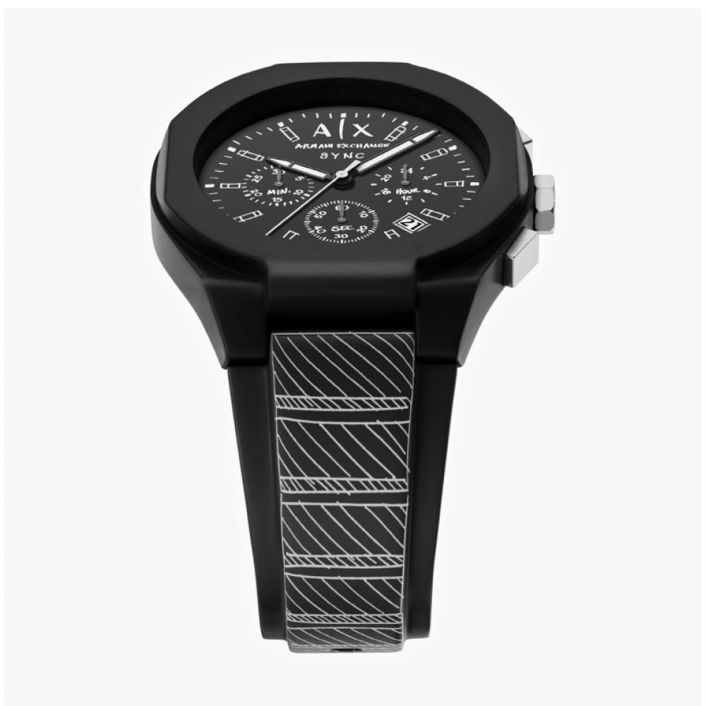 Armani Exchange Men Chronograph Rubber Watch Ax4174