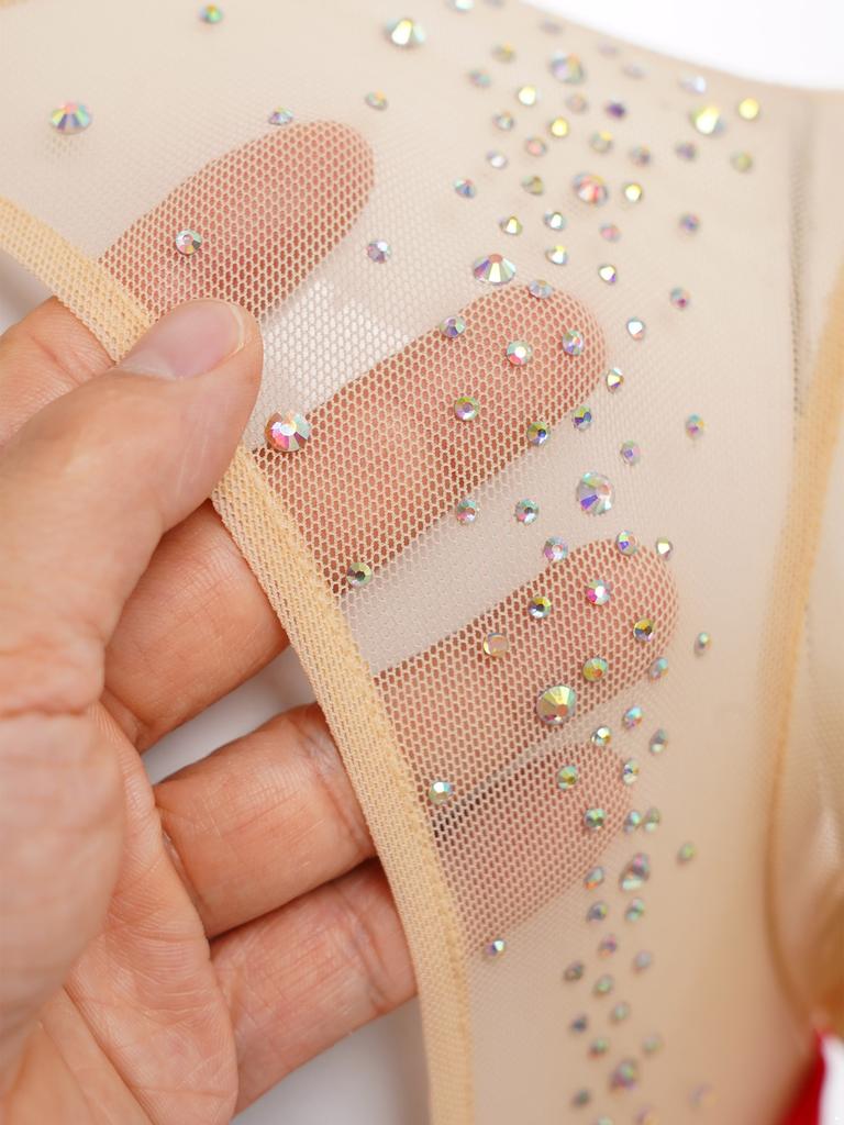 Костюм для фигурного катания для девочек, лирическое балетное танцевальное платье с вырезом на спине, блестящие стразы, современная лирическая танцевальная одежда