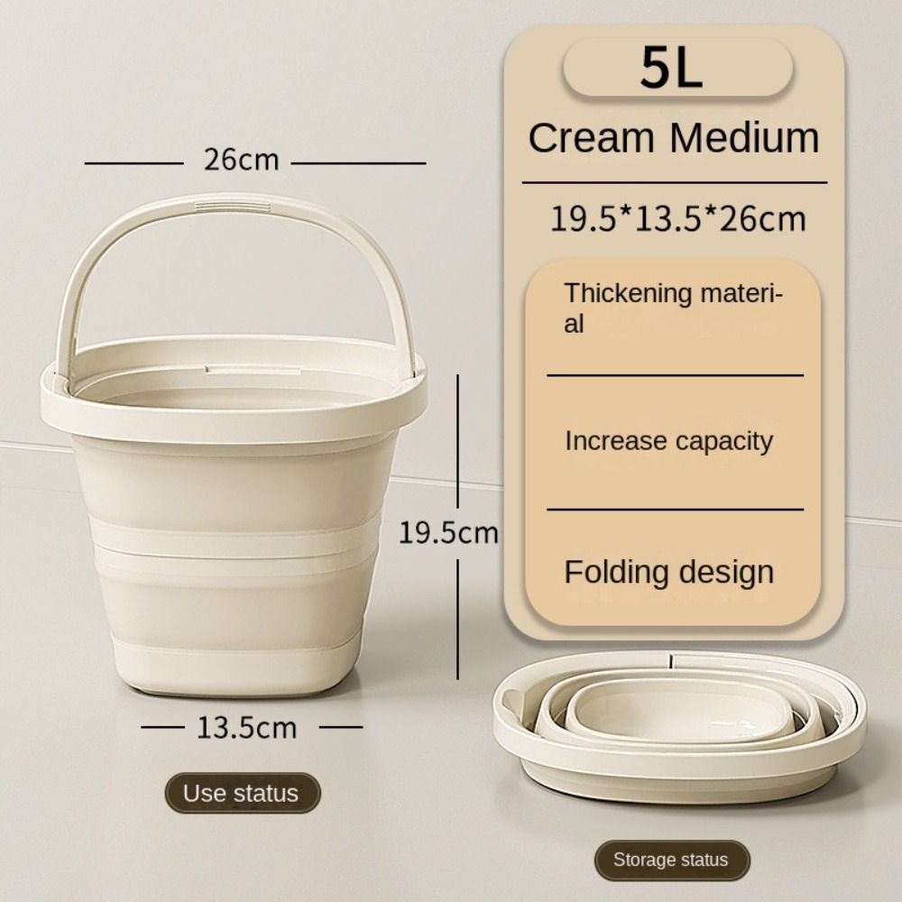 5/10L Folding Bucket Space-Saving Outdoor Fishing Bucket Collapsible Wash Basin Household
