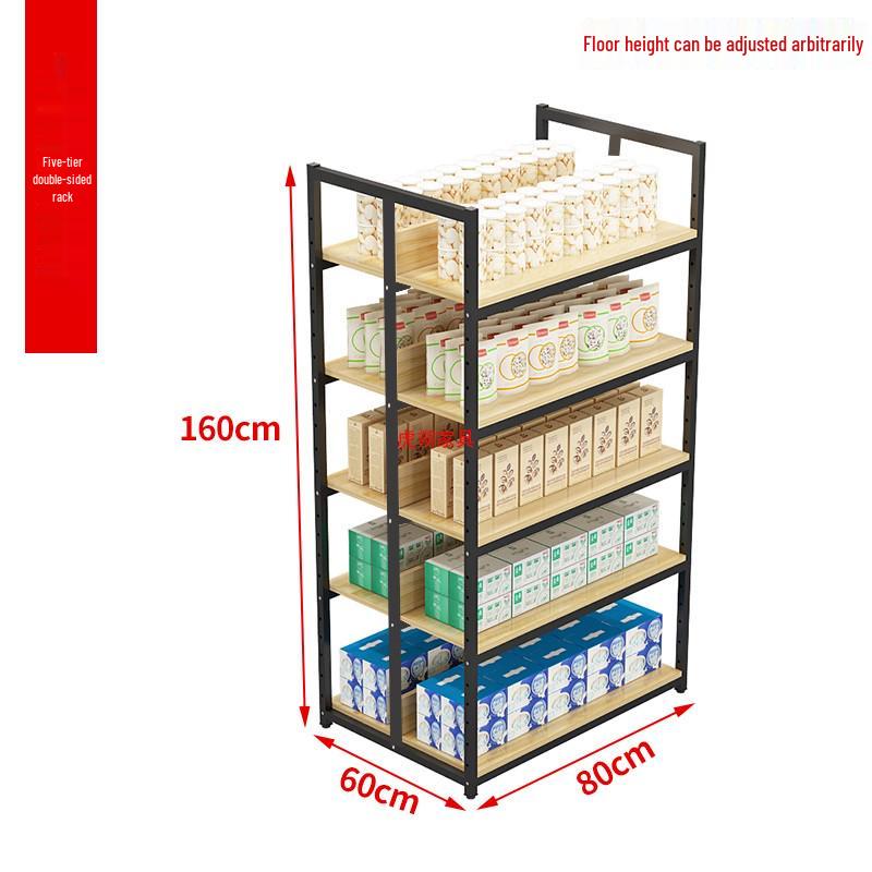 Multilayer Double-Sided Display Rack for Snacks, Drinks & Stationery
