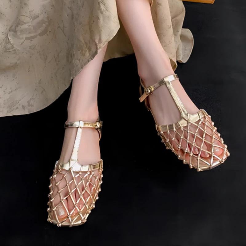 Fashion Women's Sandals Designer Flats Elegant Fashion Summer Woman Shoes 2025 Casual Dress Luxury Slippers New Classic Ladies Shoes