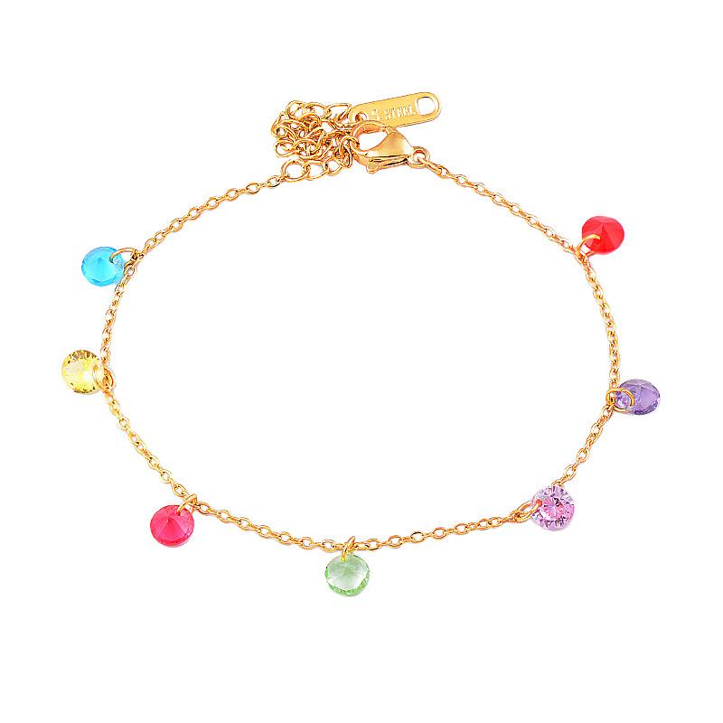 Браслет из титана и титановой стали с кристаллами цвета капли воды