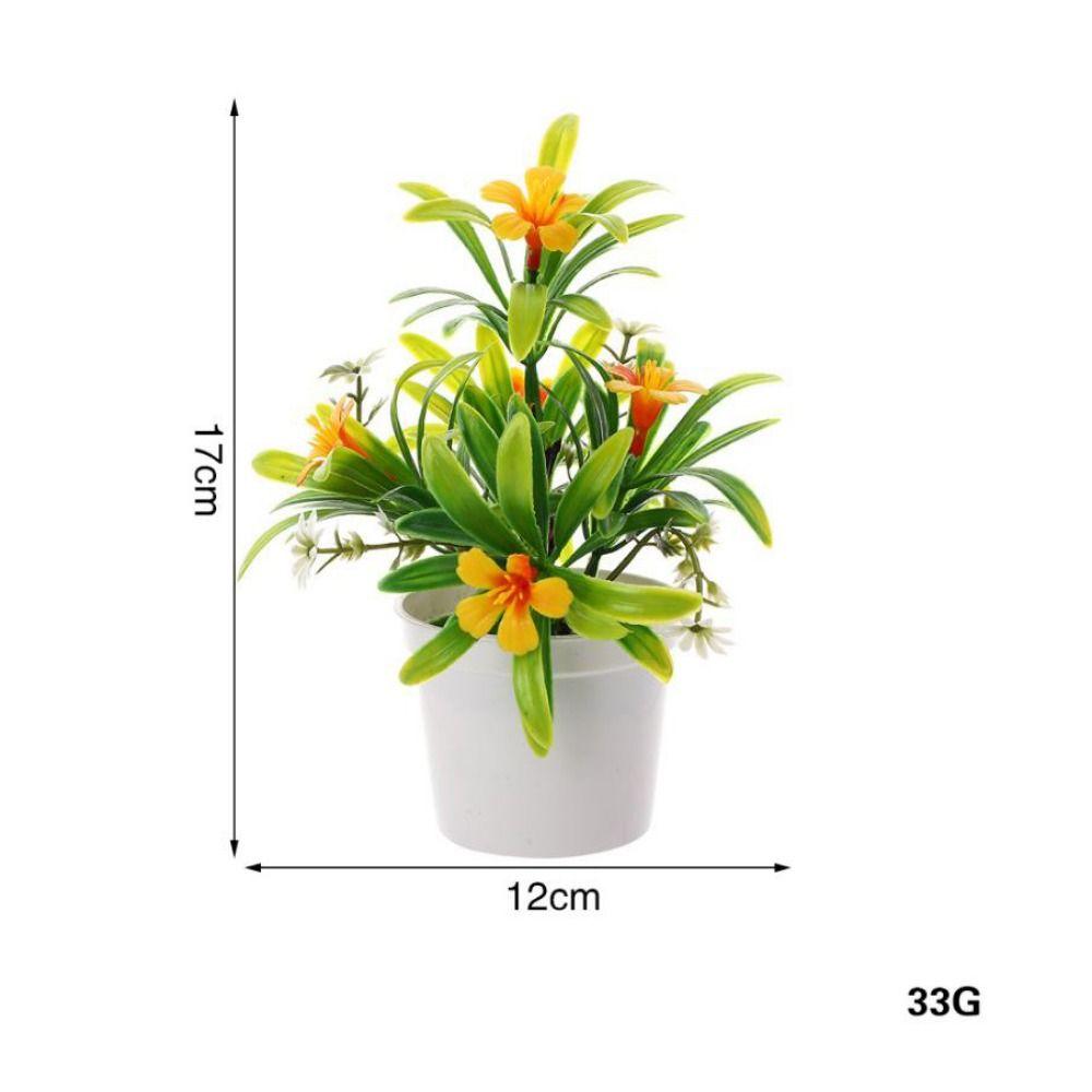 Plastic Artificial Bellflower Potted Plant 12*17cm Wedding Home Hotel Office Plant