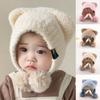 Plush Winter Baby Hat Pompom Ear Protection Warm Knitted Beanie Cap
