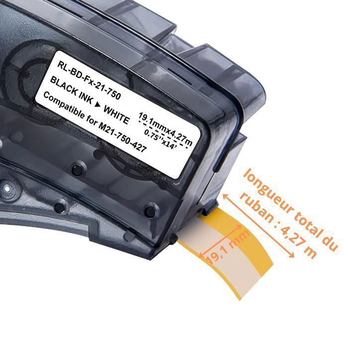 Этикетка совместимая Brady BMP21-LAB BMP21-PLUS - Виниловая лента M21-750-427 19,1ммx4,27м Phonillico®