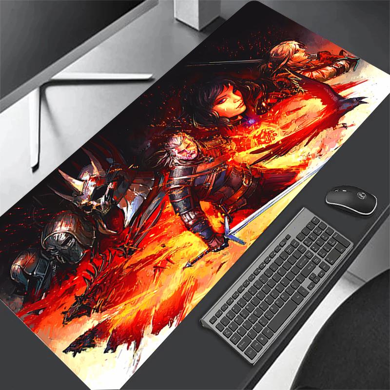T-The W-Witchers 3 W-Wilds H-Hunt Mouse Pad Desk Accessories Office 900x400mm Mouse Pad Anime Carpet Desk Mat PC Gamer Cabinet