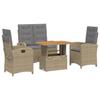 VidaXL Garden Dining Set with Cushions 4 Pcs, Patio Table, Patio Furniture, Outdoor Furniture, Beige 3277371