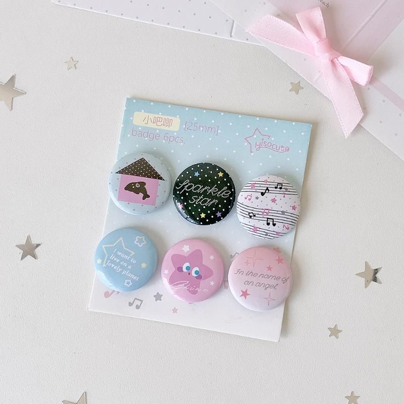 Y2K Kawaii 6/24Pcs Cartoon Badges Japanese Retro Look Ideal for DIY Arts and Crafts
