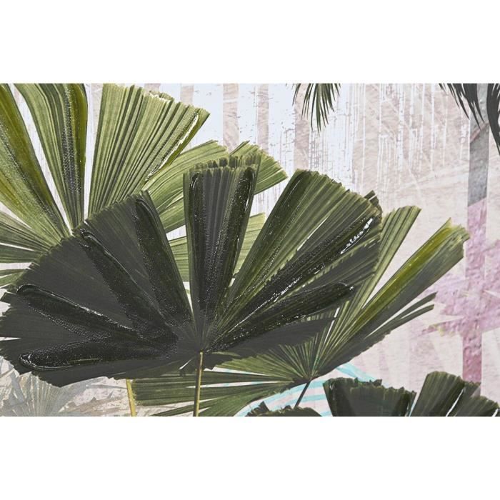 Tableau encadré - Palmiers tropical - Toile - Finition encadrée - Lot de 2 (104 x 4,5 x 143,5 cm)