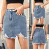 Ladies Fashion Wash Edge Denim Short Skirt Skirt