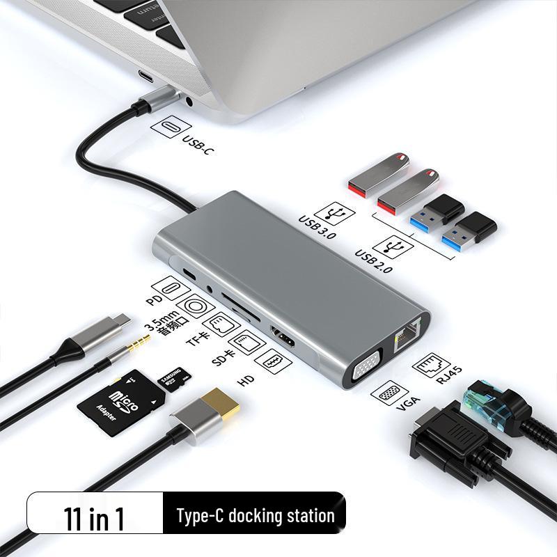 11-в-1 USB-C док-станция для ноутбуков с USB 3.0 и Gigabit Ethernet