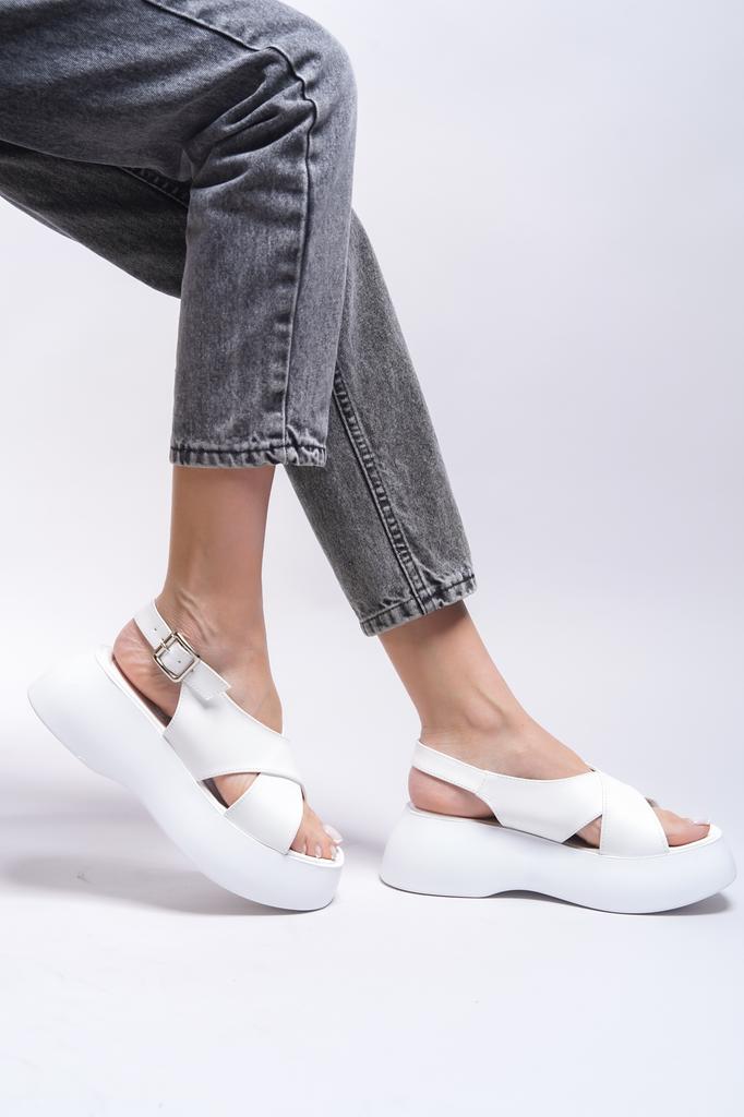 Women's Casual Sandals Jahabelle Summer Shoes 0012803 White Skin