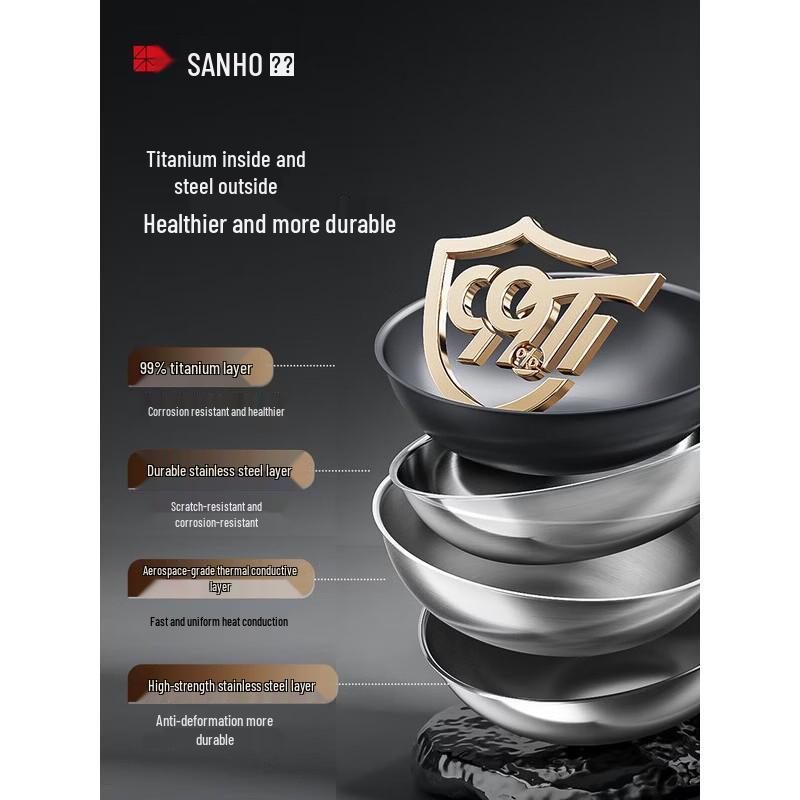 Sanhe 32cm Titanium Alloy Universal Wok