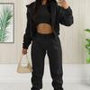 3 Piece Sweatsuits Set for Women Fleece Zip Up Hoodie Sweatshirt Tank Top Jogger Sweatpants Set Fall Casual Tracksuit Outfits