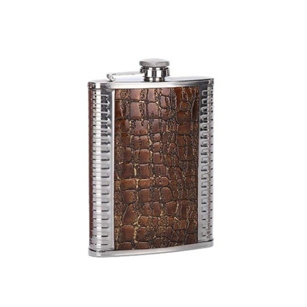 Portable 8oz Hip Flask Leather Covered Leakproof Drinking Water Bottle Mini Stainless Steel Wine Pot Outdoor