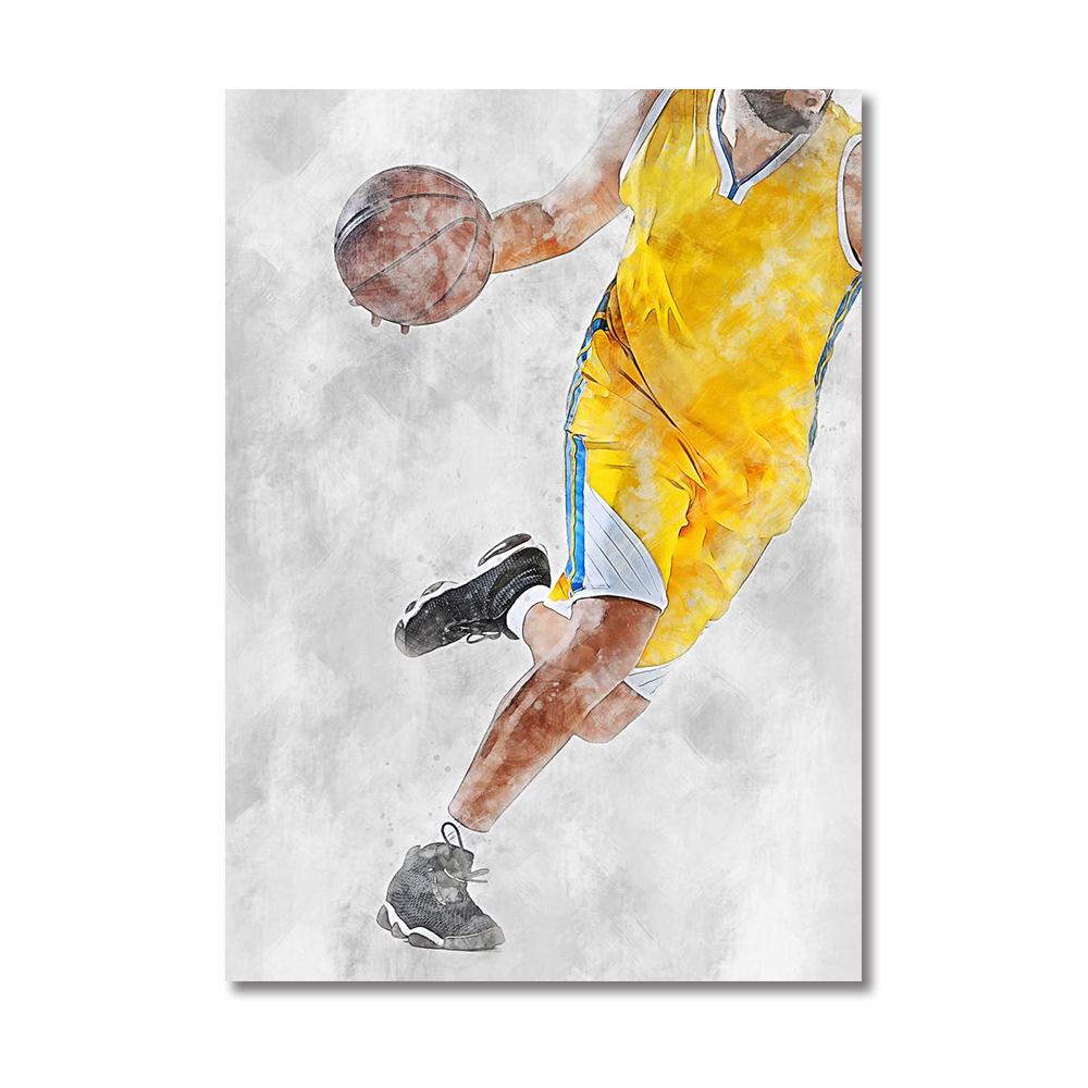 Баскетбольные спортивные постеры Баскетбольные спортивные звезды настенная живопись на холсте Современная гостиная украшения дома фотографии настенная живопись