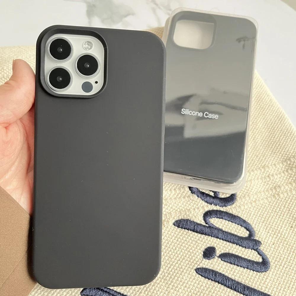 Multi-color Apple Original 16 Pro Max Phone Case, Soft Silicone for Apple 16 15 14 13 12 Full Wrap Shockproof, Anti-slip Phone Case