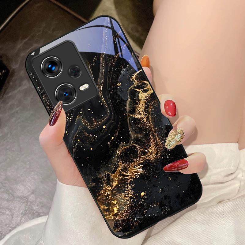 Темный Позолоченный Черный Для Xiaomi 14 Ultra 13 Lite Redmi Note 13 11 Pro 12 Plus Poco X6 3 Pro F4 6 GT Чехол для телефона из закаленного стекла
