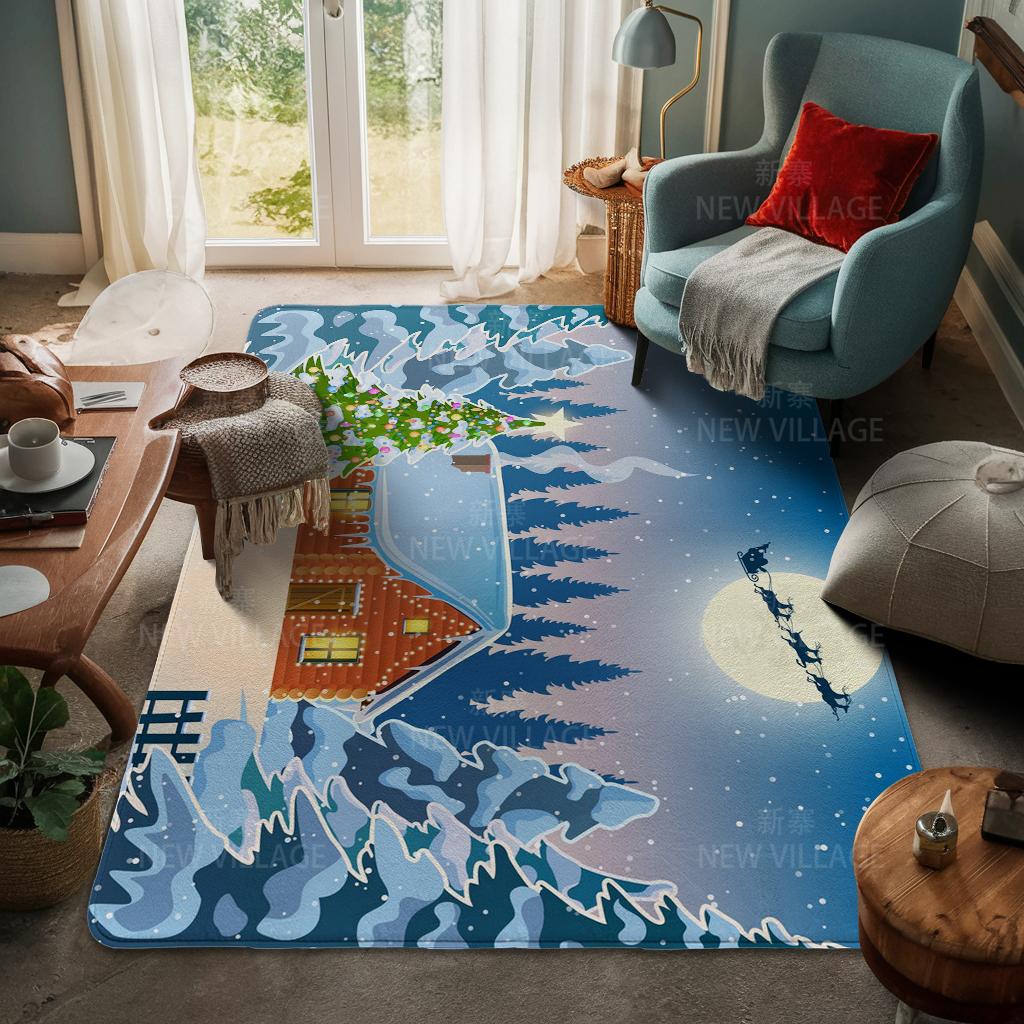 Ковер у входа в дом Домашний коврик у двери Гостиная Ванная Комната Ноги ванная комната Нескользящие коврики с водопоглощением для ванной Счастливого Рождества зима