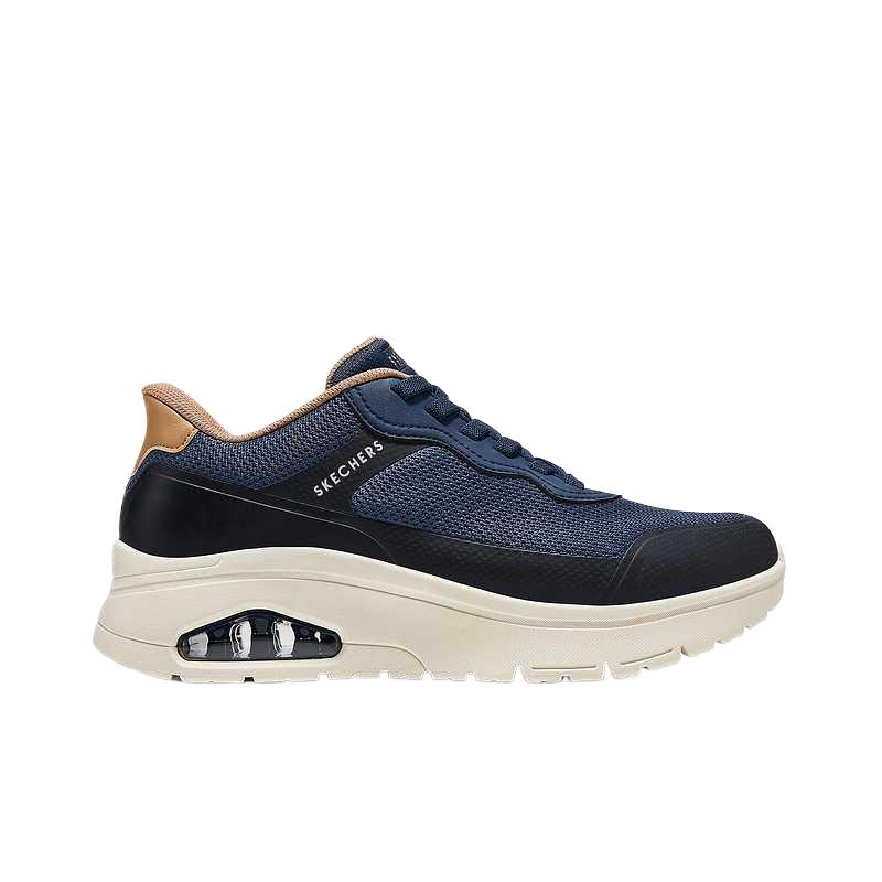 Skechers Uno Flex Color Block Удобные Сетчатые Дышащие Низкие Беговые Кроссовки Мужские кеды 183313-NVY