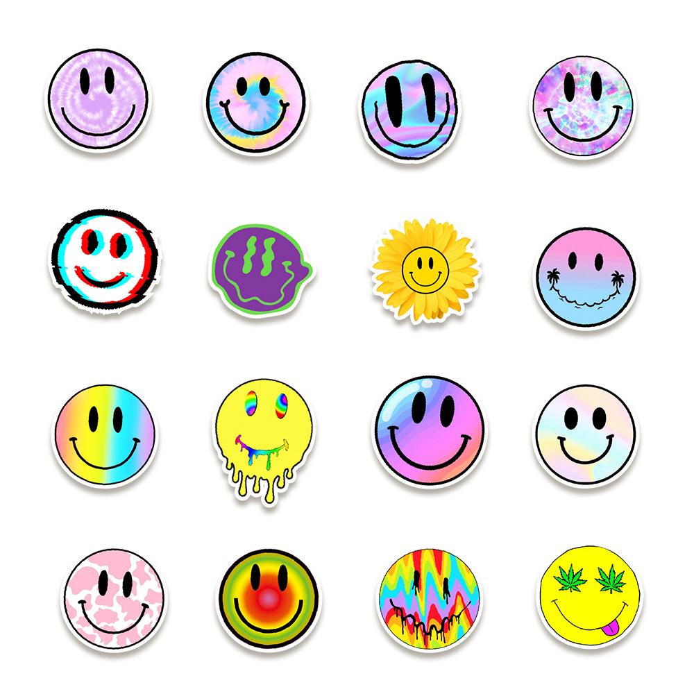 50 Smiling Faces Graffiti Stickers Car Suitcase Water Cup Computer Waterproof Stickers